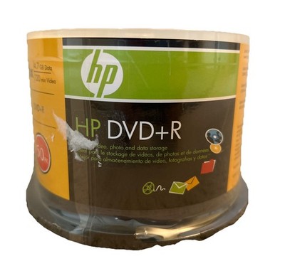 HP DVD+R 4.7GB Up to 16x 120 Min DVD Recordable Media Disc 50 Pack DVDs