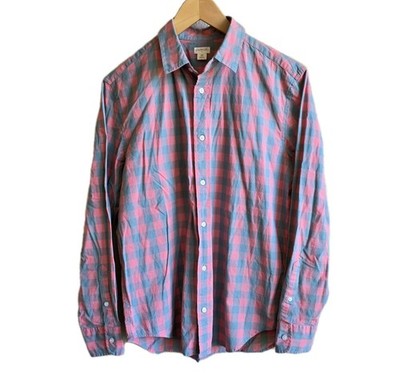crewcuts boys 14 Pink Plaid Long Sleeve Button Up Shirt Spring Summer Preppy