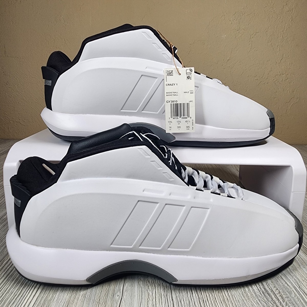 Adidas Crazy 1 Retro Stormtrooper Kobe Bryant White Mens Size 14