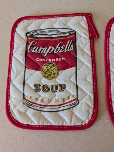 Vintage 1970s Pair of Campbell's Soup Pot Holders Quilted 6” X 7.5” - Picture 5 of 7