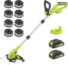 Electric String Trimmer Cordless with 2x2.0Ah Battery, 20V Weed Wacker Weed Eate