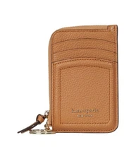 Kate Spade New York Knott Zip Card Holder – Bungalow – Pebbled Leather