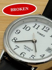 BROKEN Timex Easy Reader Women's Watch 25mm Silver-Tone/White/Black T2H331