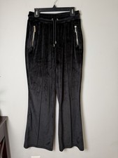 Guess Los Angeles Casual Velvet Flared Pants Size XS Black 