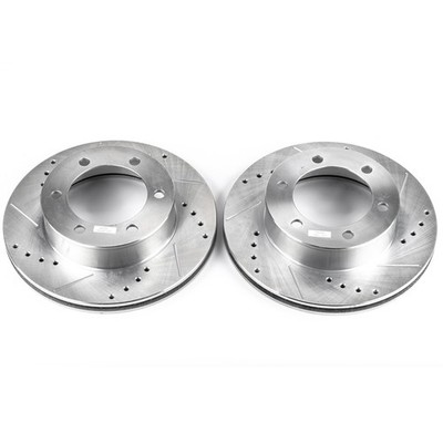 PowerStop Evolution Drilled Slotted Rotors Pair Front For Toyota Tacoma