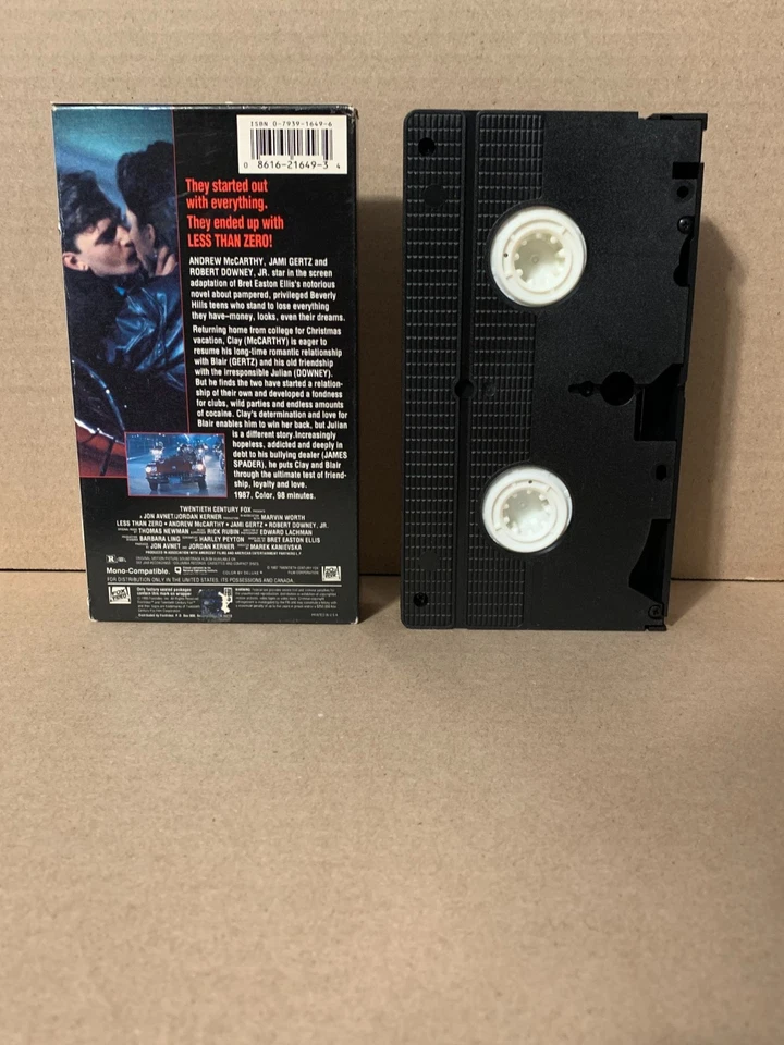 Less Than Zero (VHS 1987)(FoxVideo 1993 Release) Robert Downey Jr. - Image 2 of 4