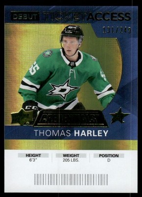 2021-22 UD Credentials #130 Thomas Harley 2020-21 UD Credentials Yellow #/249
