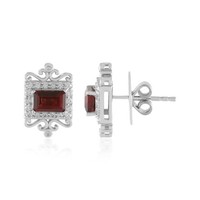 Cavill Silberohrringe Damen Granat 1,44Ct Zirkon 925 Silber 14Mm
