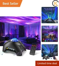 Starry Nights: Northern Galaxy LED Projector with White Noise & Bluetooth Audio