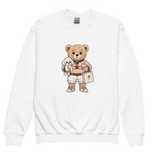 Kids Hoodie with Teddy Bear Applique   Cute Warm Sweatshirt for Boys  Girls