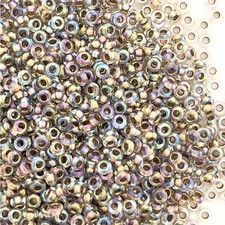 Toho Demi Round 11/0 Seed Bead Gold-Lined Rainbow Crystal 2.5in-tube