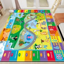 5x7ft Kids Rugs for Playroom, Zoo Play Rug for Kids Room, Fun Play Mat Alphab...