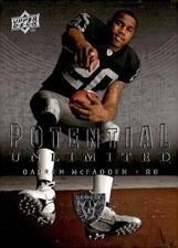 DARREN MCFADDEN 2008 UPPER DECK POTENTIAL UNLIMITED RC RAIDERS QZ