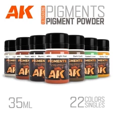 AK Interactive: PIGMENTS - Pigment Powder Ultrafine Powders - Singles 22 Colors