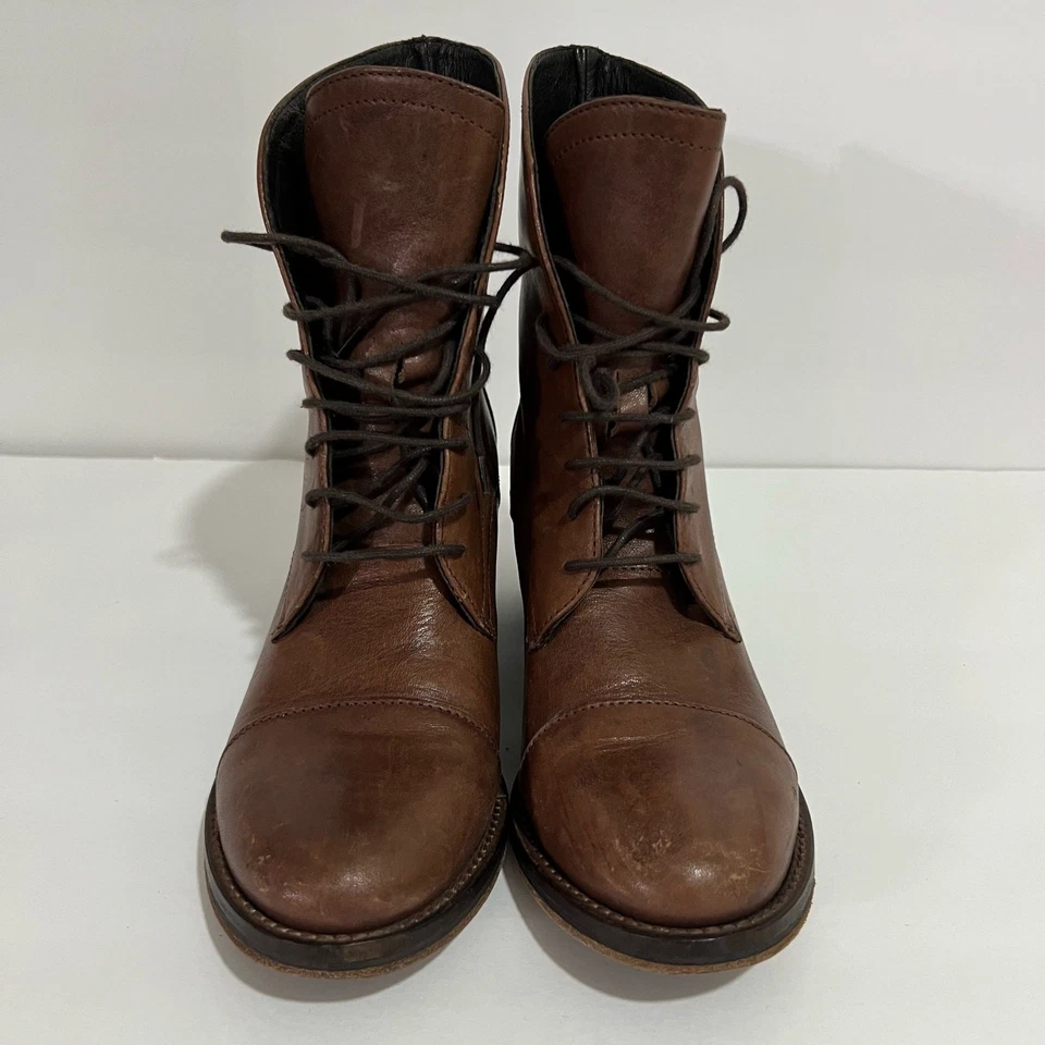 Botines Latitude Mujer Marrón Clásicos Cuero Genuino Tacón Bloque Talla 36 Foto 4 de 4