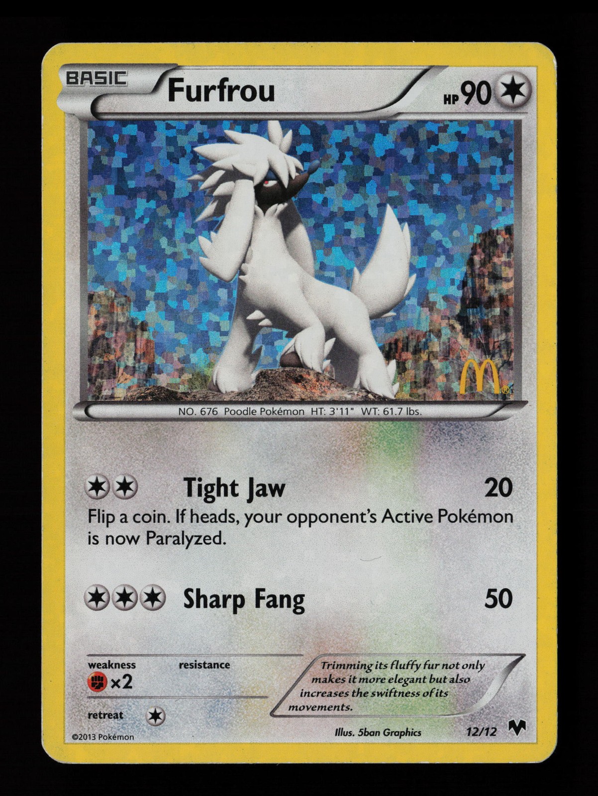 Furfrou Holo 12/12 Promo McDonald's Promos 2014 Pokémon Card