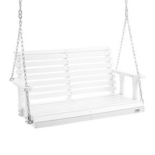 VEVOR Banc de balançoire porche bois suspendu jardin patio cour blanc 1240 mm