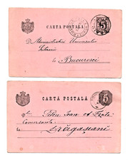 Romania Kingdom, Kingdom of Romania, 1987 and 1893 postal stationery with interest. Te
