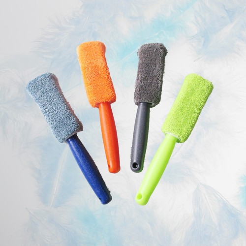 2 Pcs 27x5cm Car Motorcycle Wheel Tire Fiber Brush Hub - Picture 4 of 11