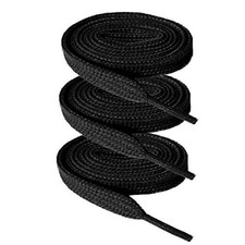 Flat Shoe laces 52" Lengths 5/16" Wide Shoelaces for Athletic Tennis Black
