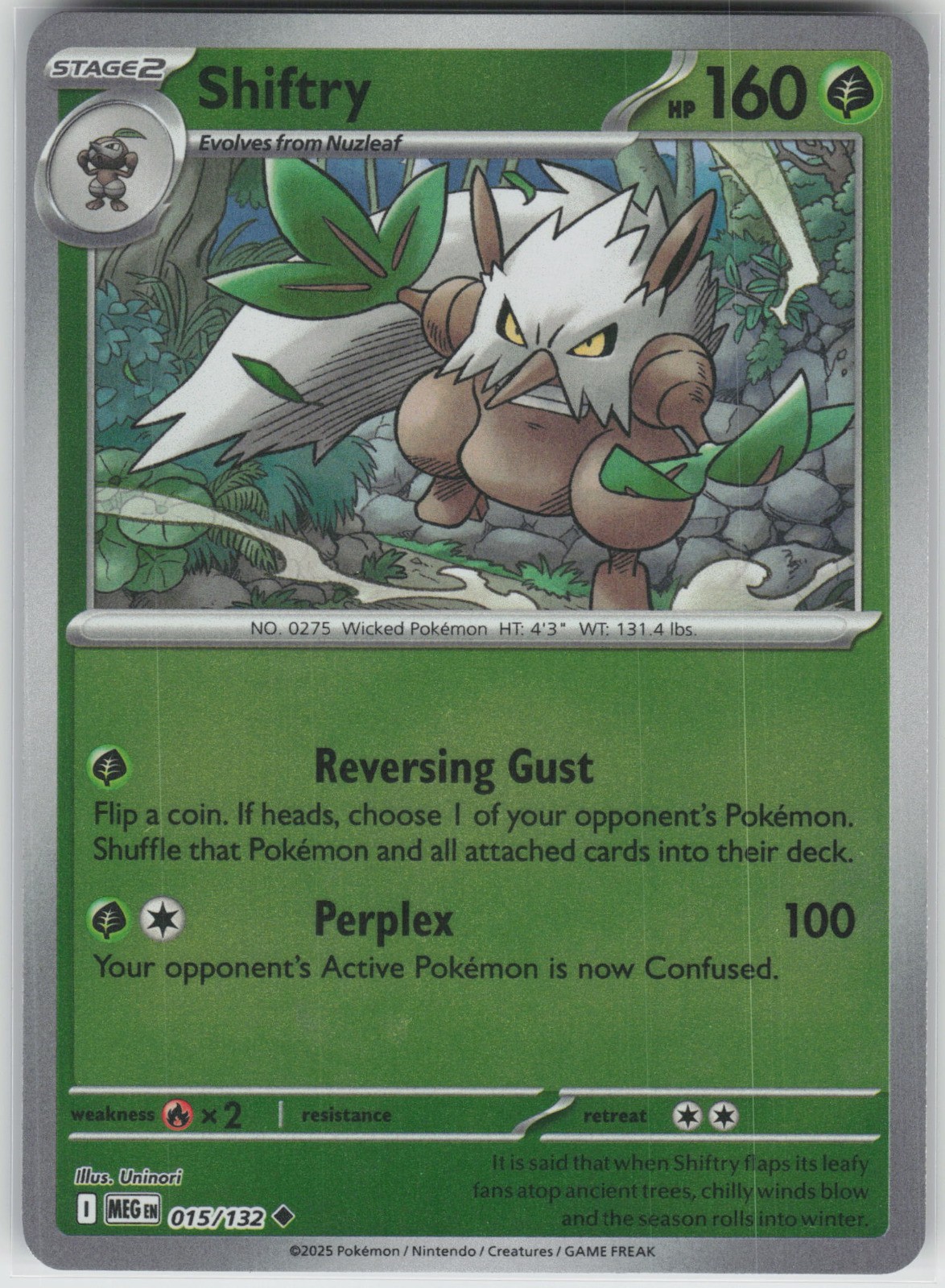 Shiftry Reverse Holo Uncommon ME01: Mega Evolution 015/132 NM