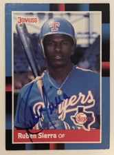 1988 DONRUSS RUBEN SIERRA TEXAS RANGERS SIGNED CARD #223