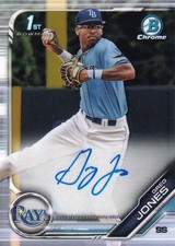 2019 Bowman Draft Tampa Bay Rays Greg Jones Chrome Draft Pick Autographs