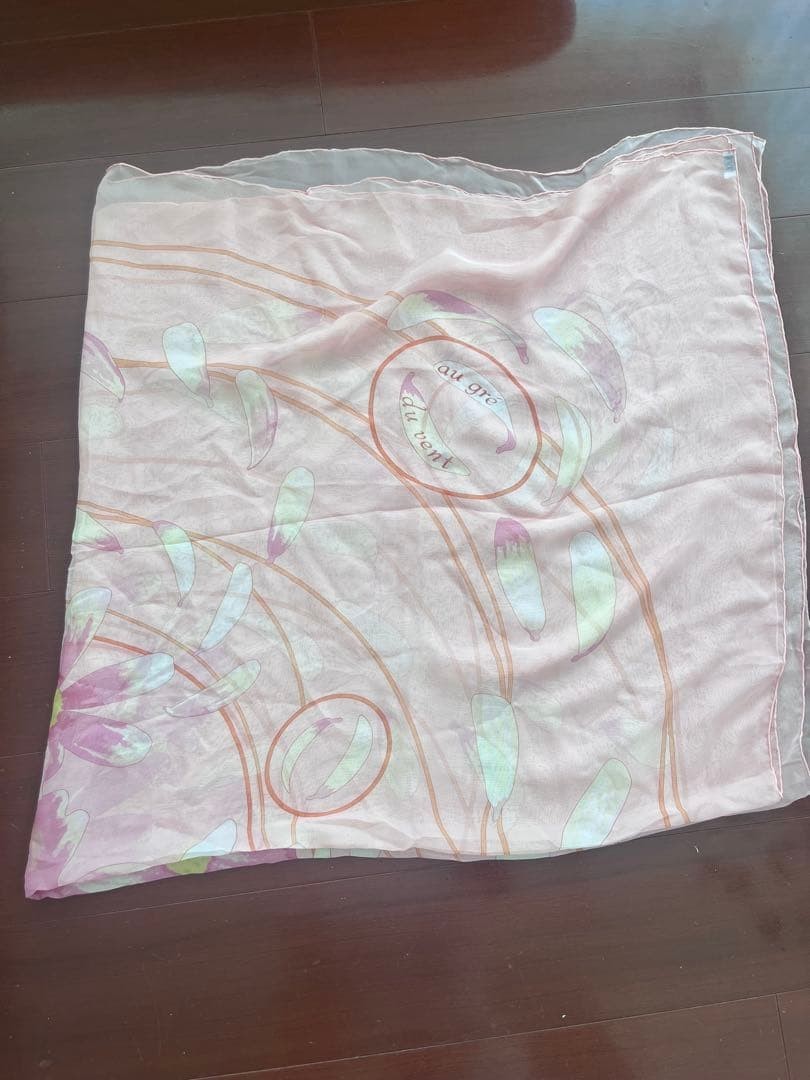 Hermes Silk Chiffon Scarf Carre 140 Shawl Pink au gre du vent Tags Used No Box
