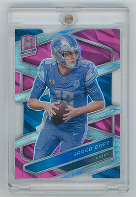 2024 Panini Spectra Jared Goff Pink Die Cut Prizm 16/20 Jersey Number 16!