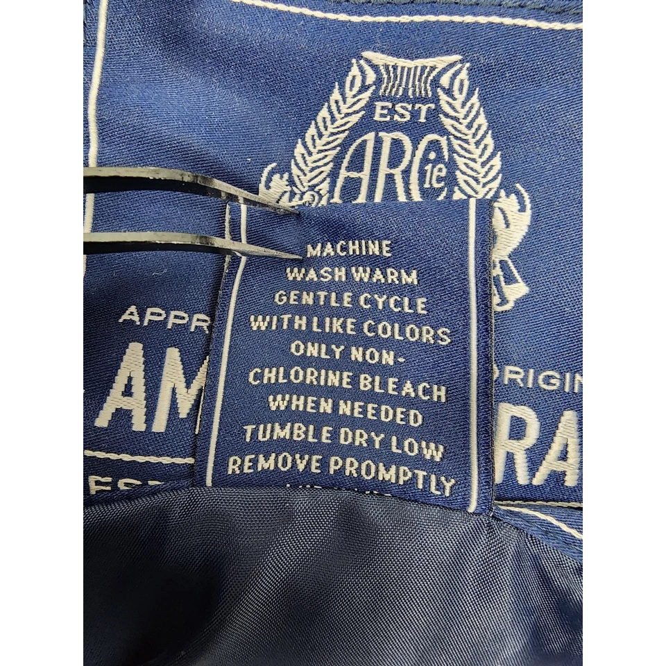 Chaleco acolchado American Rag con capucha sin mangas cremallera completa talla S negro azul Foto 4 de 4