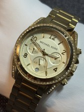Michael Kors Chronograph Mk5166 Women Gold-Tone Watch 10ATM New Bat,Plating Wear