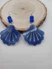 Blue Dangle Earring In Sea Shell Design Handmade — photo 7