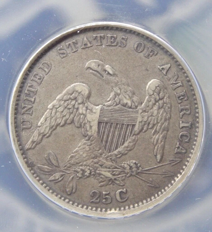1834 Capped BUST Silver Quarter 25c ANACS VF30 Details #177 Very Fine ECC&C, Inc - Image 2 of 4