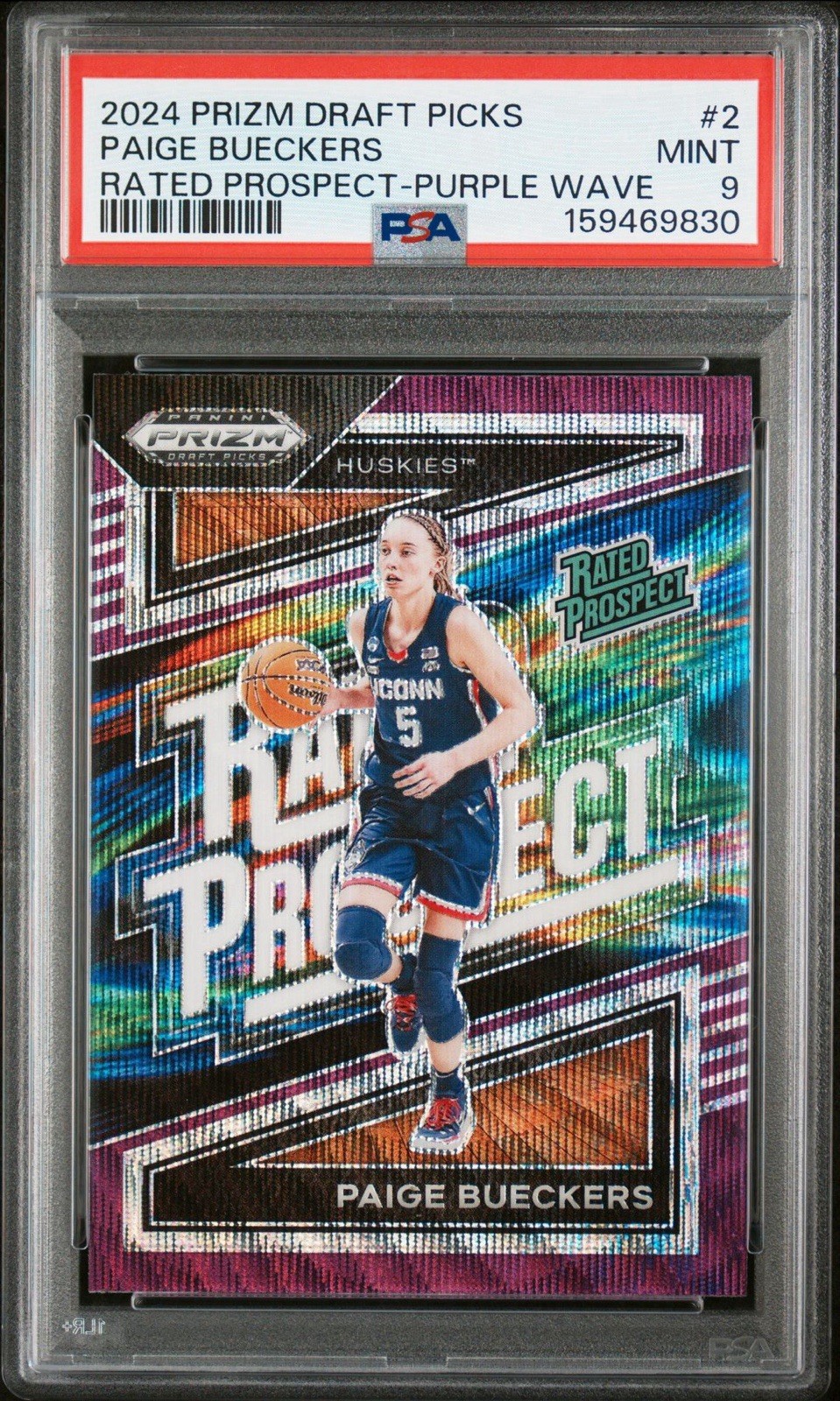 2024 PRIZM DRAFT PICKS PAIGE BUECKERS #2 RATED PROSPECT-PURPLE WAVE PSA 9 view 5