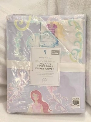 NEW Pottery Barn Kids Bailey Mermaid Full/Queen Duvet Cover, Lavender, Beach