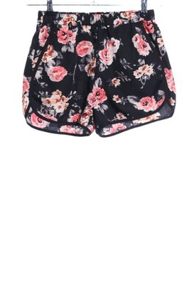 SISTERS POINT High-Waist-Shorts Damen Kurze Hose Gr. DE 36 schwarz-pink-hellgrau