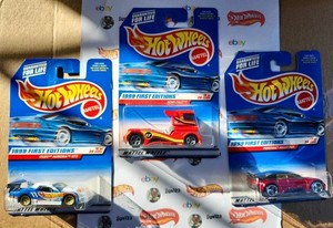 1999 Hot Wheels LOT of 3: First Editions Olds Aurora GT3, Semi-Fast, Rageous