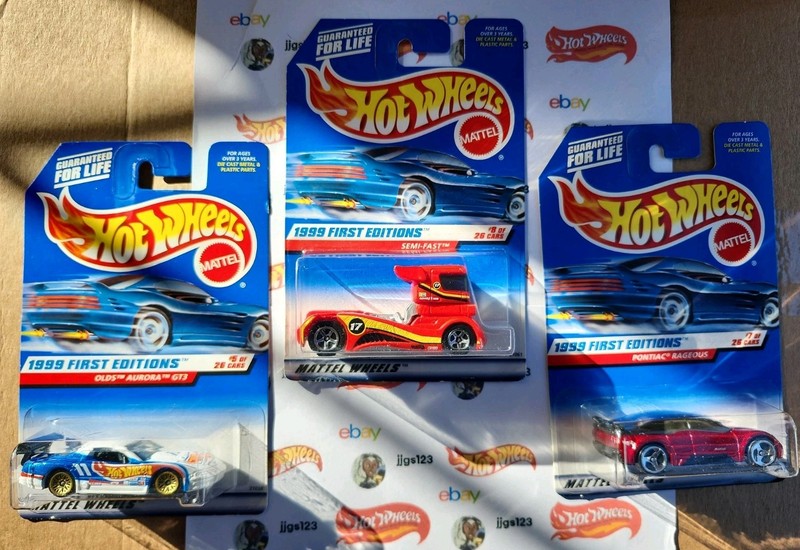 1999 Hot Wheels LOT of 3: First Editions Olds Aurora GT3, Semi-Fast, Rageous