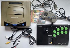 Sega Saturn Console & Accessories, HORI Arcade Stick, Cables, Used