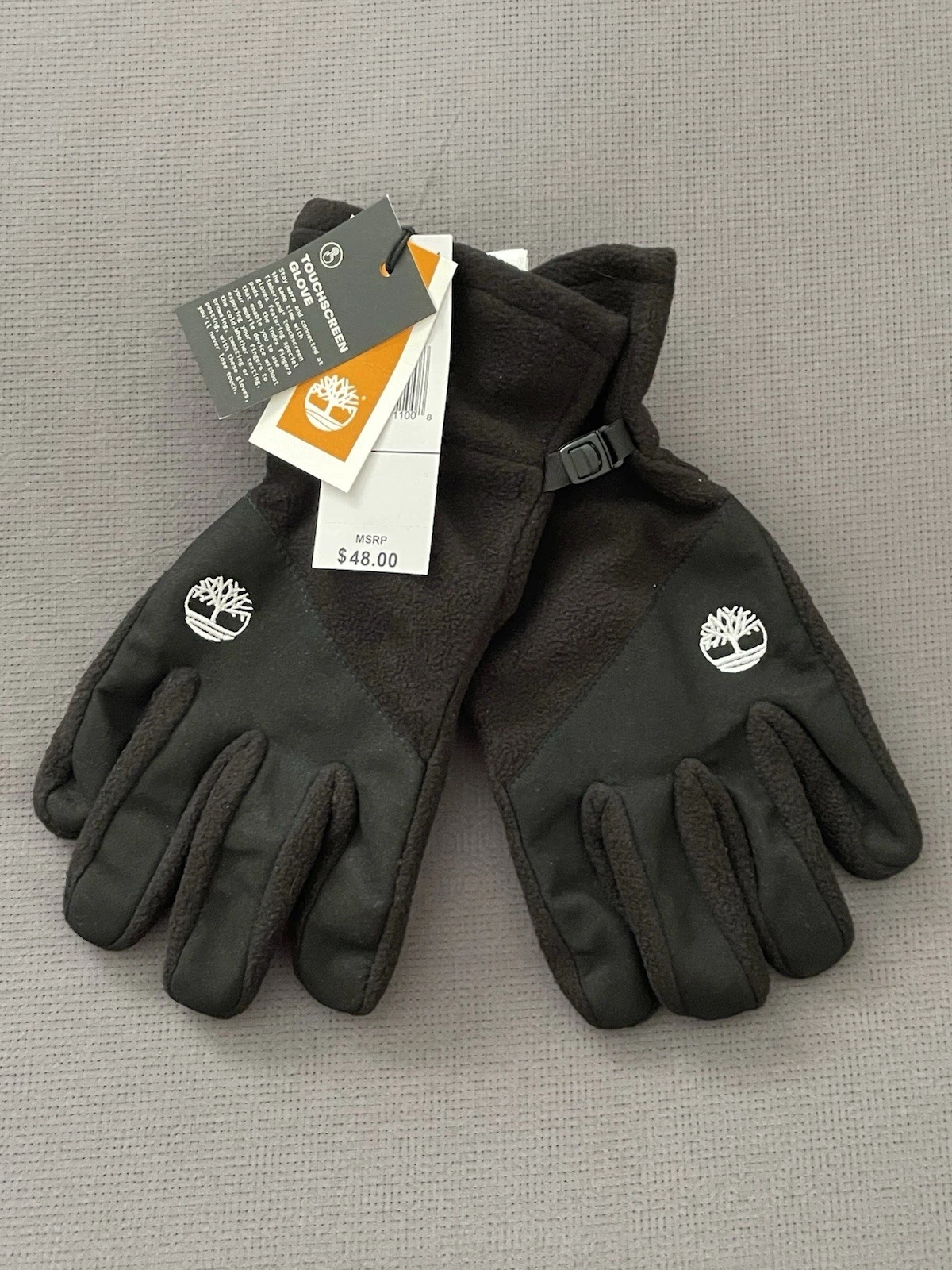 NWT Timberland Fleece Sport Touchscreen Gloves T101740C-001 Black Men’s Size S/M