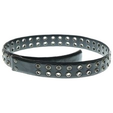 CHROME HEARTS 1.5 STRP LG GRMT Double Grommet Leather Belt Black Used a42241d0d3