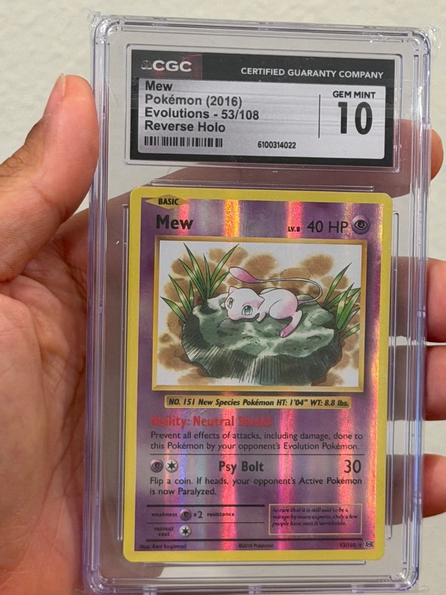 Mew Pokémon TCG Holo Rare Grade 10 Individual Collectible Card