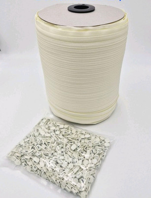 Creme durchgehende Reißverschlusskette Nr3 Nylon Reißverschluss & Auto-Schieber sehr hochwertig