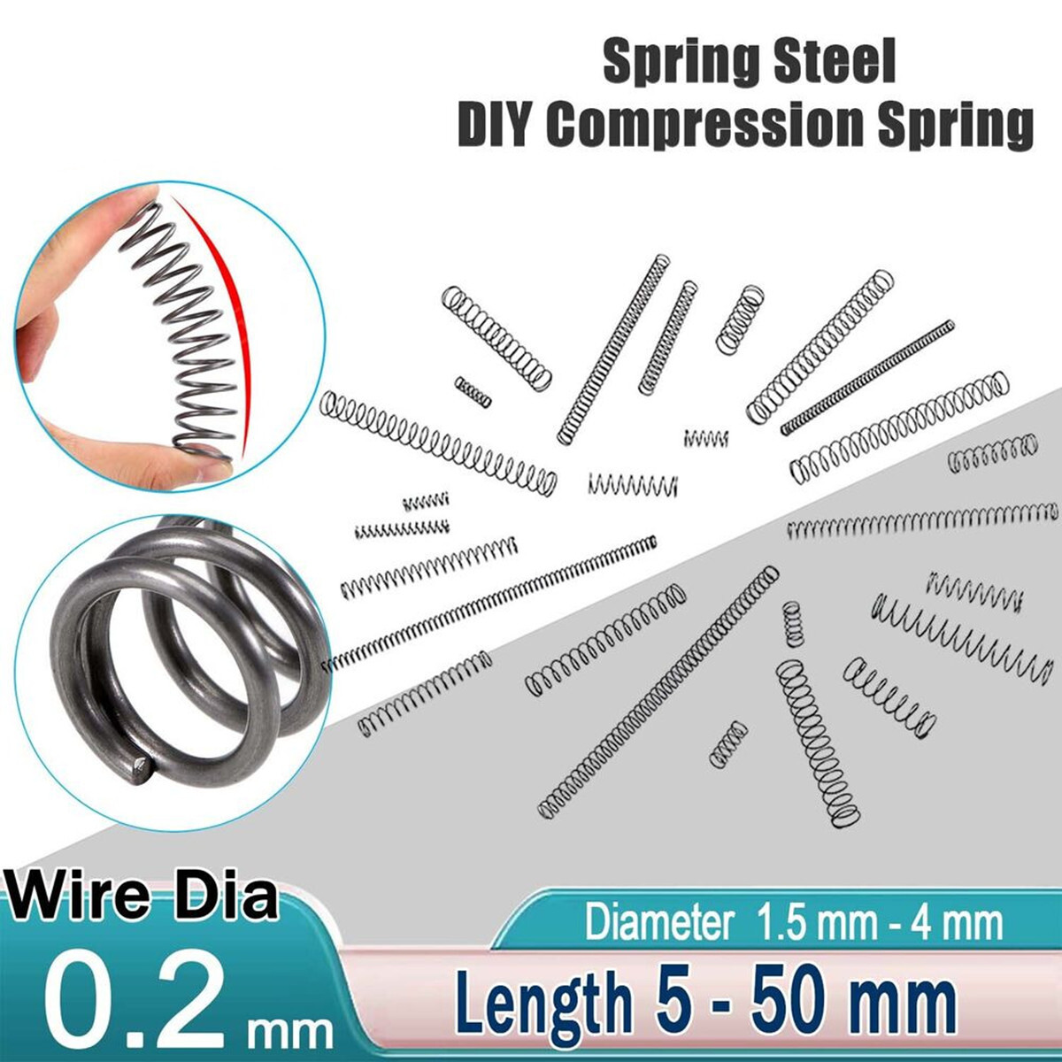 0.2mm Wire Diameter Compression Spring Steel 1.5 - 4mm OD Small Pressure Springs