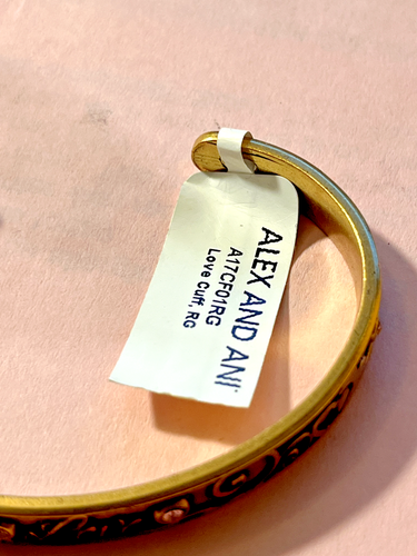 Alex and Ani 'LOVE" CUFF BRACE LET - Rafaelian Gold ~ NEW WITH TAGS - Picture 2 of 3