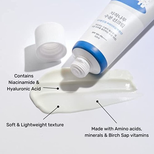 ROUND LAB Birch Moisturizing Sunscreen 50mL - Made in Korea - Picture 2 of 5