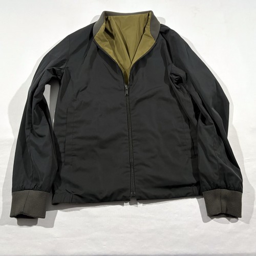 Chaqueta Theory Para Hombre Negra Verde Cremallera Amir Bomber REVERSIBLE Primavera Tafetán Talla S - Imagen 10 de 12