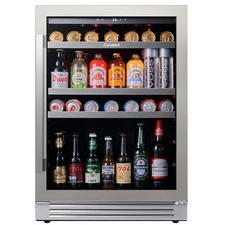 24" Ca'Lefort Beverage Refrigerator Cooler 180 Cans 34°F -54°F For Home/Kitchen