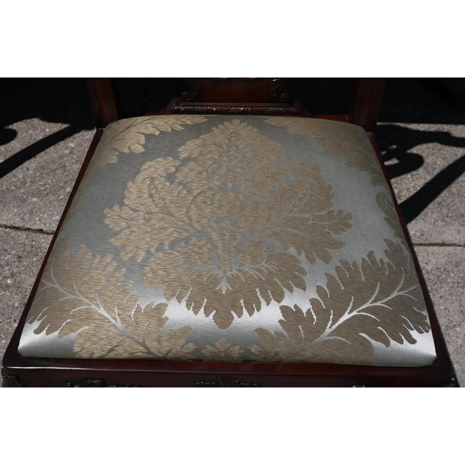 Mesa de comedor Henredon con bandas de caoba con doble pedestal y 8 sillas de caoba Foto 2 de 4