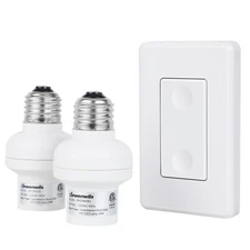 DEWENWILS Remote Control Light Socket Wall Mounted Wireless Light Switch White